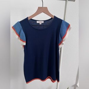 THML Ruffle Sleeve Sweater Top SMALL